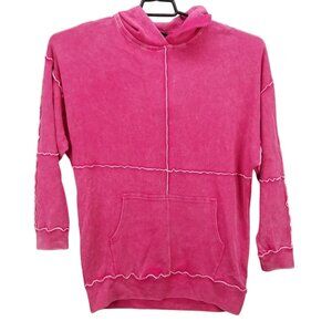 Womens Wild Fable Pink Seamed Pullover French Terry Hoodie Sweatshirt Size S